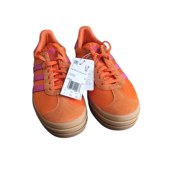 ADIDAS Orange Purple Gazelle Bold Lace Up Sneakers Size 9 - Picture 15 of 15
